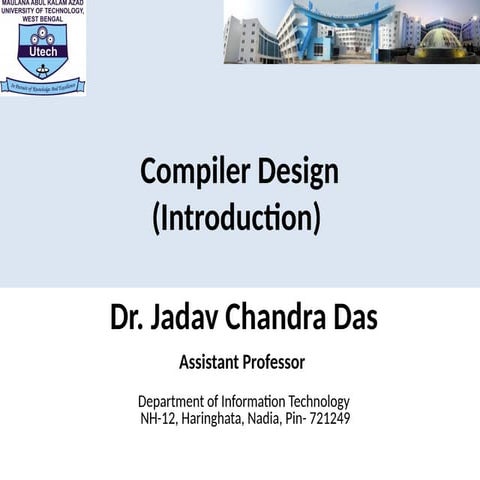 Comprehensive Introduction to Compiler Design and Construction Tools | PPTX