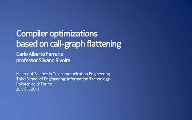 Compiler optimizations based on call-graph flattening