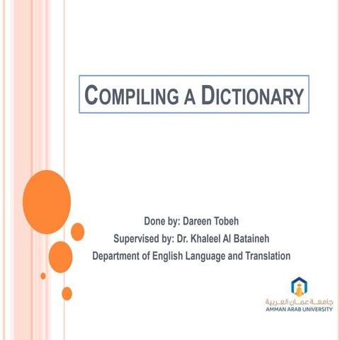 Compiling a Dictionary