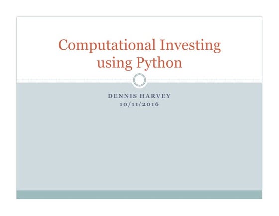 Computational Investing, Part I | PDF