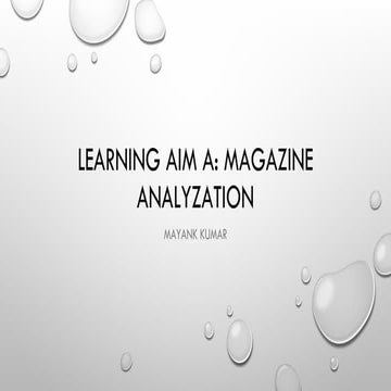 Magazine Analysis 