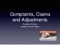 Letter of Complaint and Adjustment