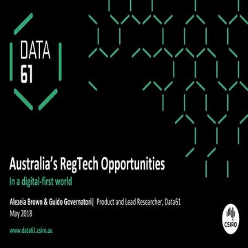 Australia's RegTech Opportunities (in a digital-first world)