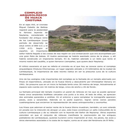 Complejo arqueológico de huaca chotuna