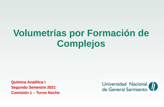 volumetria de formación de complejos, titulacion