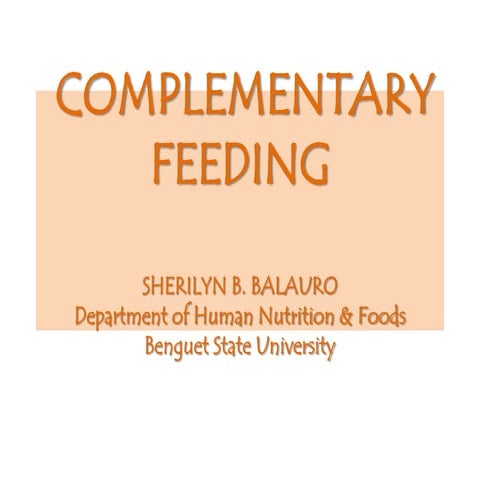 Complementary feeding | PPT