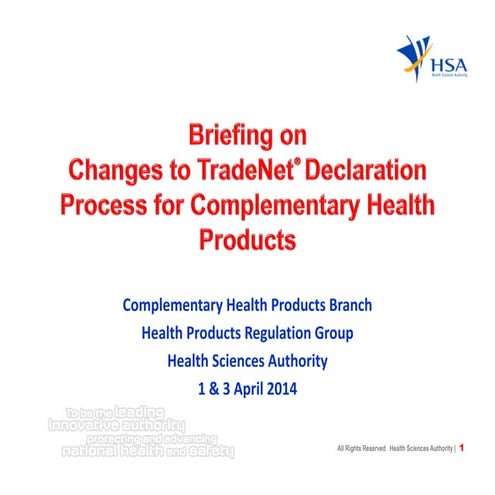 Complementary Health Products Trade Net_Industry Briefing_2014 | PDF