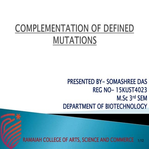 Complementation of defined mutations