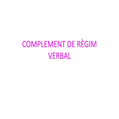 Complement de règim verbal