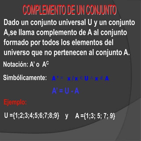 Complemento de conjuntos