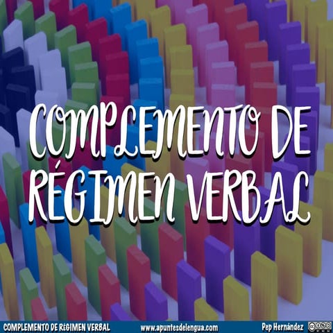 Sintaxis - Complemento de régimen verbal | PDF