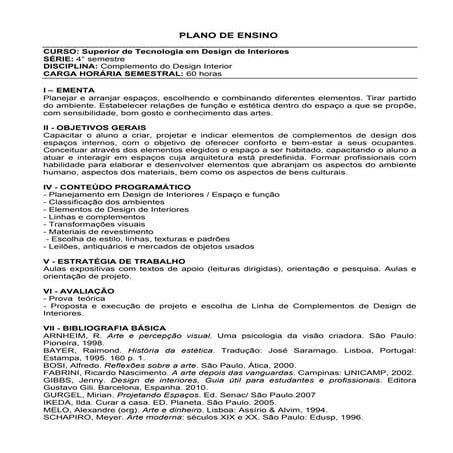 Complemento do design interior | PDF