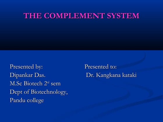 TYPES OF COMPLEMENT PATHWAYS- IMMUNOLOGY | PPT