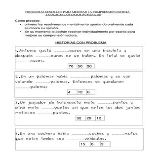 Completar los datos de la historia ...