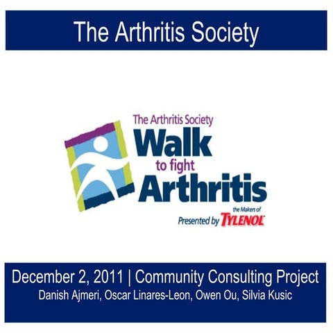 Arthritis Society Pro Bono Recommendation Presentation