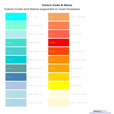 Complete websafe-colors-code