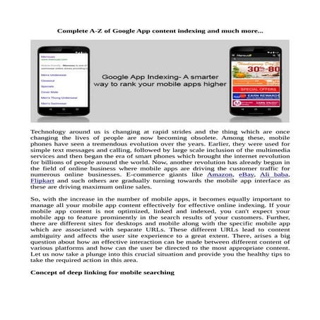 Complete A-Z Of Google App Content Indexing And Much More...