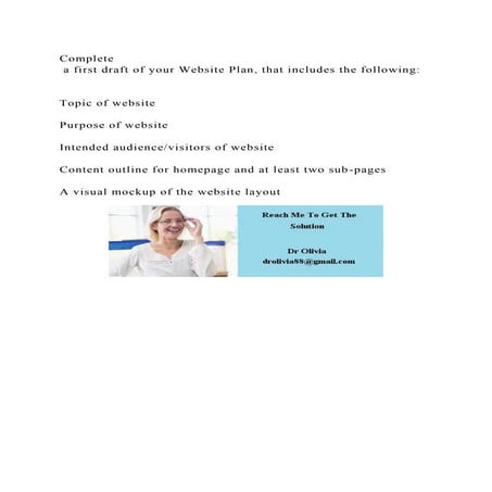 Complete a first draft of your Website Plan, that includes the fol.docx