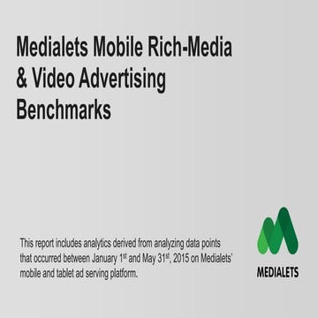 Medialets’ Video & Rich Media Benchmark Report, 2015
