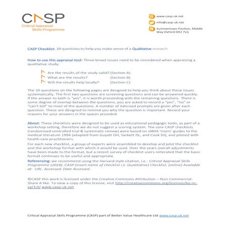 l’outil CASP pour les études qualitatives – webinaire du Club de lecture en l...