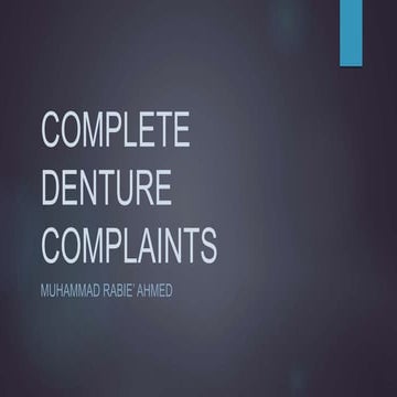Complete denture complaints | PPTX