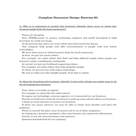 Complete document design exercise #3