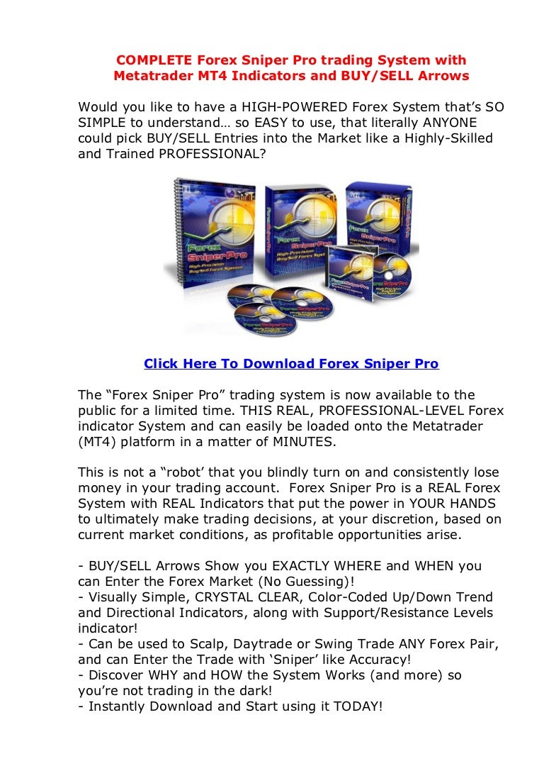 Complete Forex Sniper Pro Trading System With Metatrader Mt4 Indicato - 