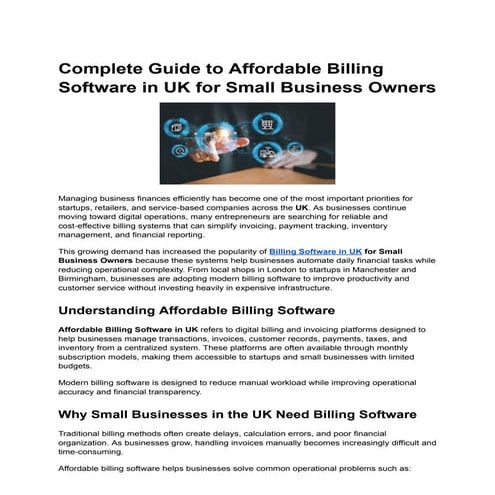 Complete Guide to Affordable Billing Software in the UK for Small ...