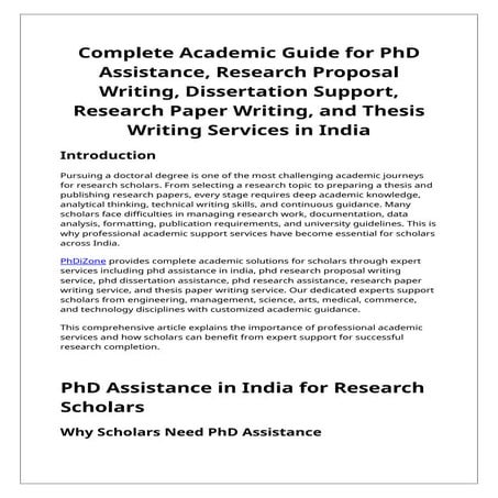 Complete Guide to PhD Assistance, Research Proposal, Dissertation ...