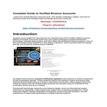 Complete Guide to Verified Binance Accounts_ Understanding Account ...
