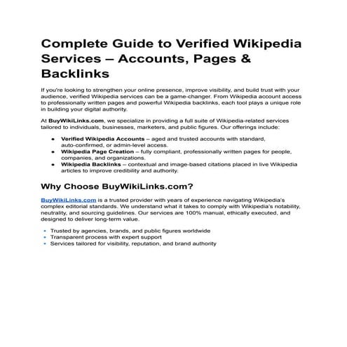 Buying Wikipedia Accounts (10 Years Old and Above) | PDF