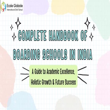 Complete Handbook of Boarding Schools in India: Academic Excellence ...