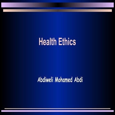 Introduction to Healthcare Ethics | PPTX