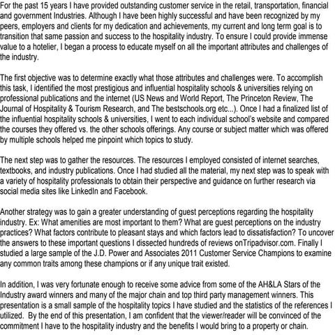 Complete Hospitality Study