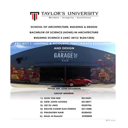 Report Bscience 2 Evaluation Performance Lighting & Acoustics