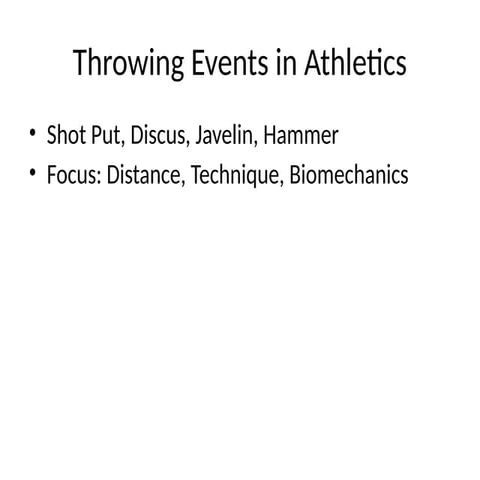 Throwing events, introduction | PPTX