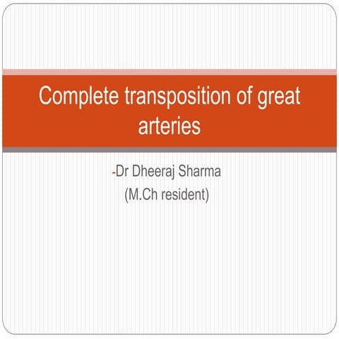 Complete transposition of great arteries