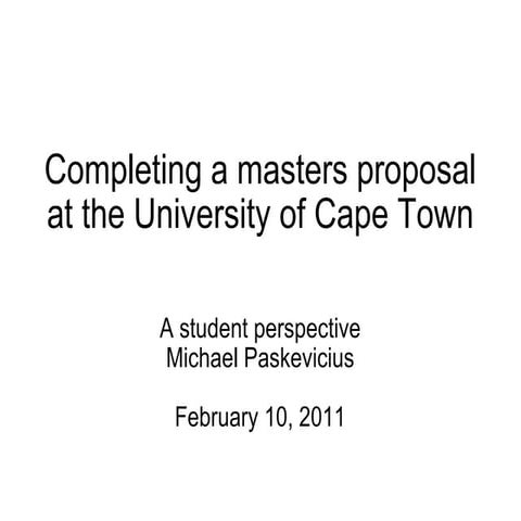 Completing a masters proposal 