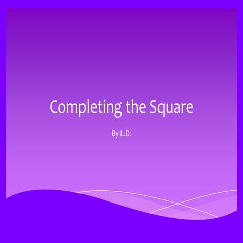 Completing the square