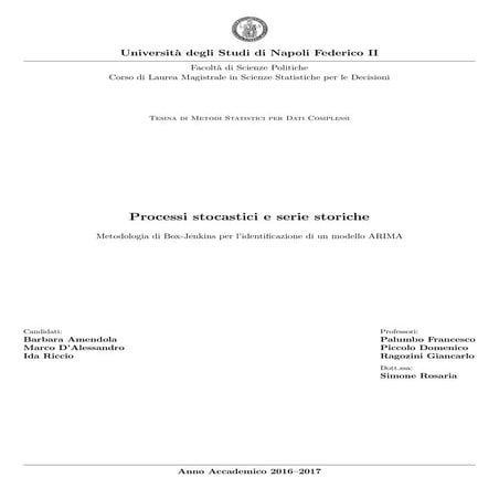 Processi stocastici e serie storiche