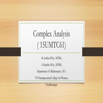 Complex analysis | PPTX