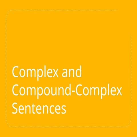 Simple, compound & complex sentences | PPTX