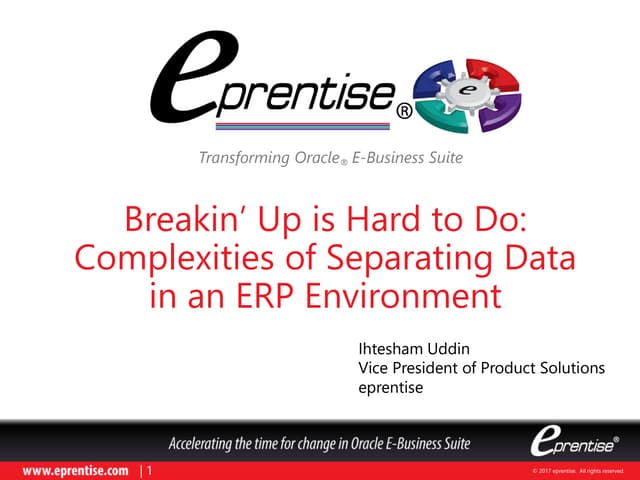 Breakin’ Up is Hard to Do: Complexities of Separating Data in an ERP Environment