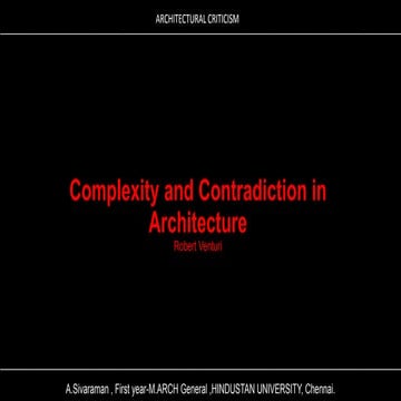 Complexity and contradiction in architecture by Robert venturi 