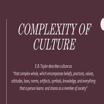 Complexity of Culture