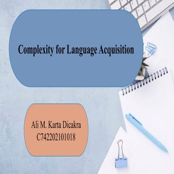 Complexity in Second Language Acquisition