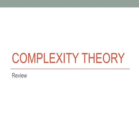 Complexity theory review