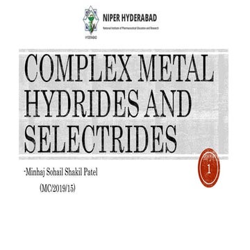 Complex metal hydrides and selectrides