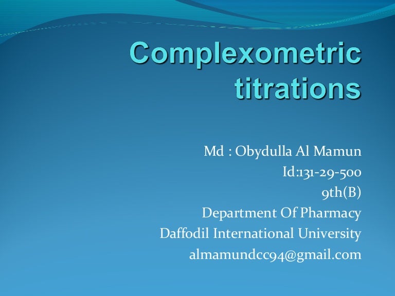 Complexometric titrations