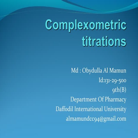 Complexometric titrations